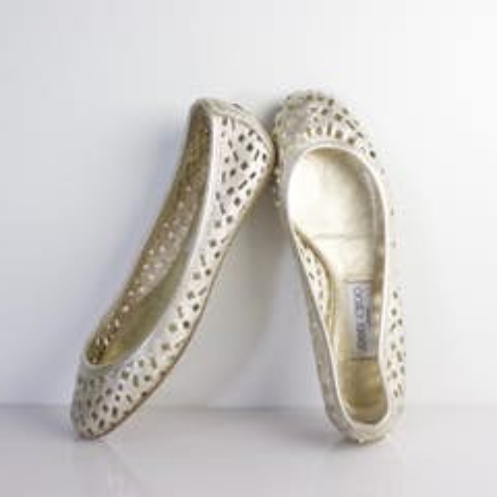 Jimmy Choo Wells Gold Flat 38